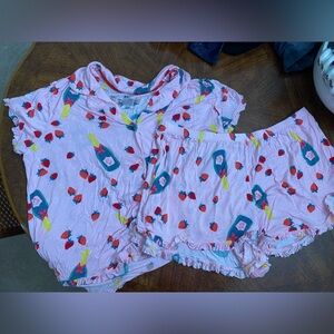 Strawberry and Champagne shorts pajamas set